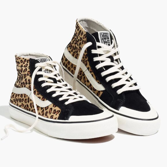 NWOT Vans Leopard Print High-Top Sneakers - Picture 2 of 7